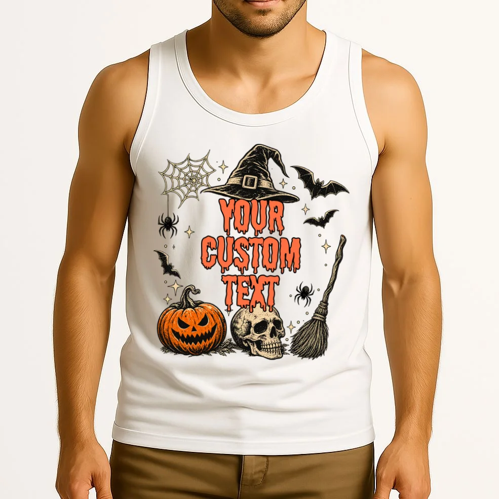 Custom Personalized Halloween Men's Tank Top - Front 2