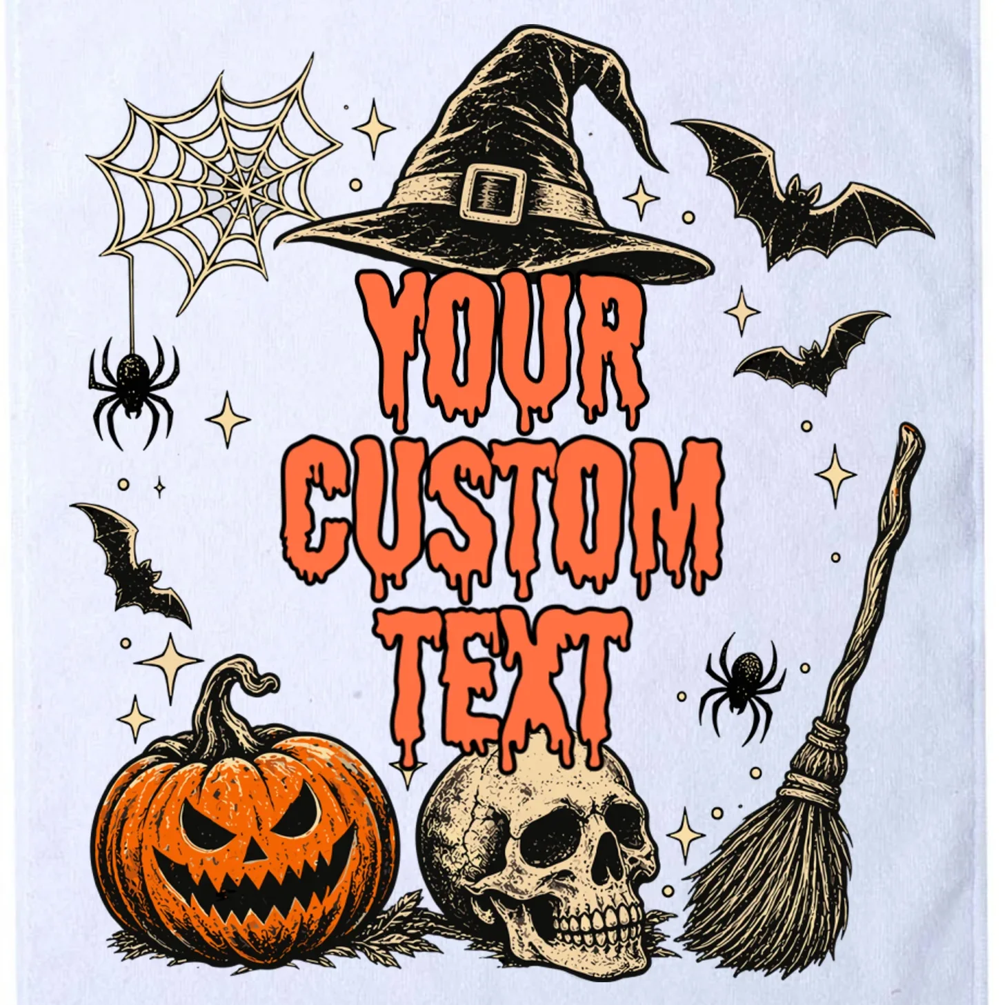 Custom Personalized Halloween Golf Towel - Front - Close-up