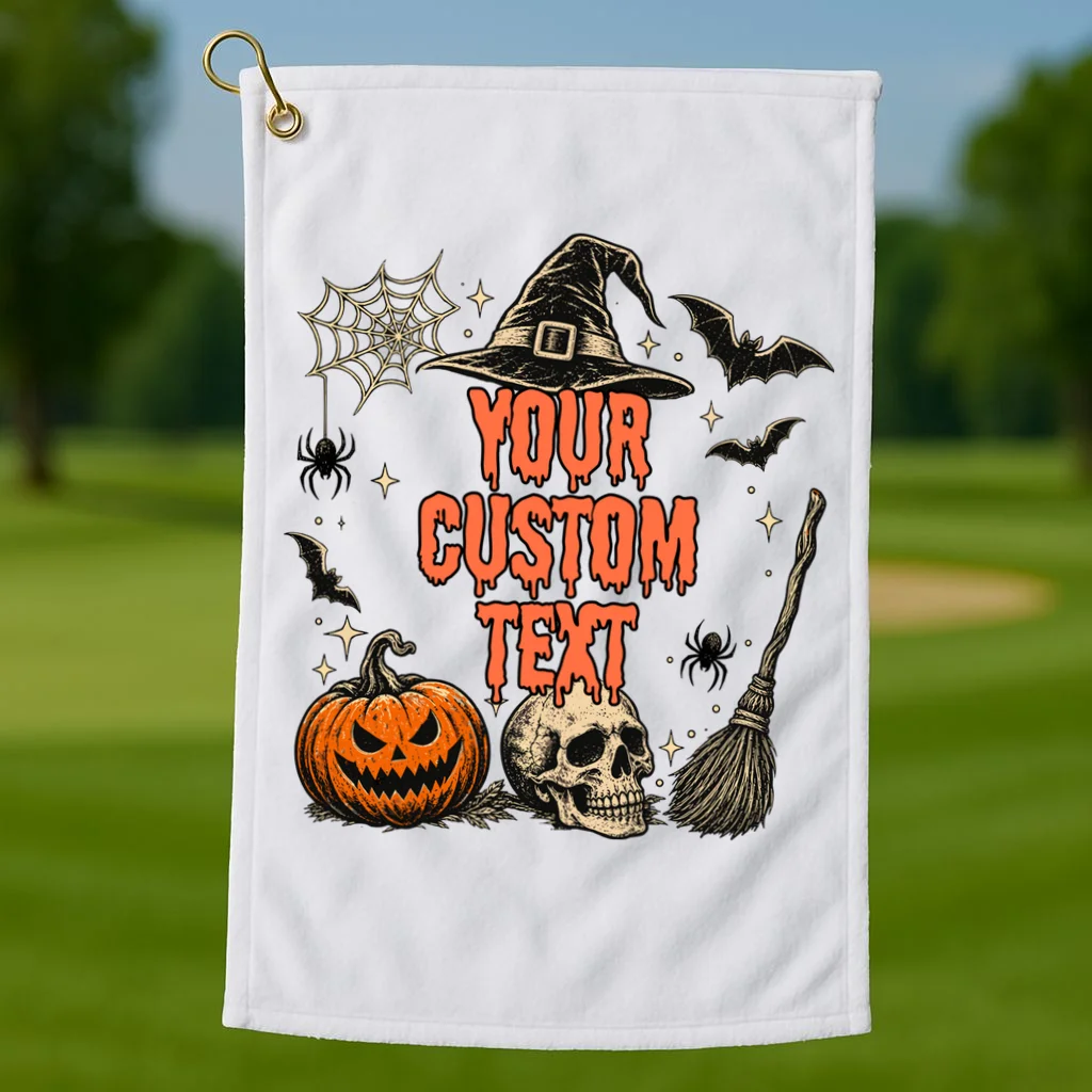 Custom Personalized Halloween Golf Towel - Front 1