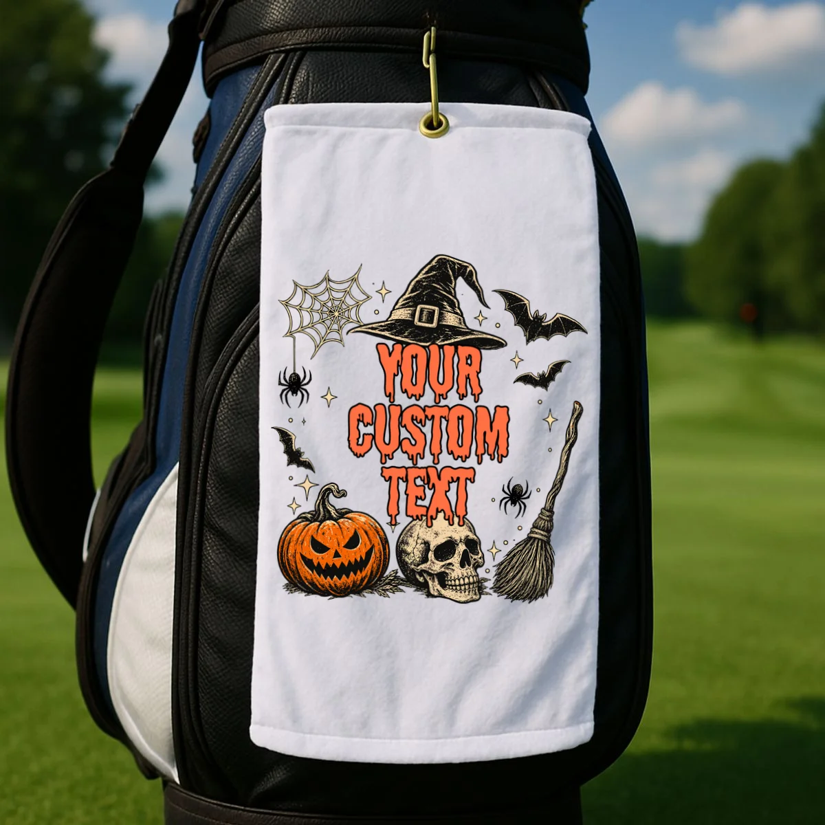 Custom Personalized Halloween Golf Towel - Front 2