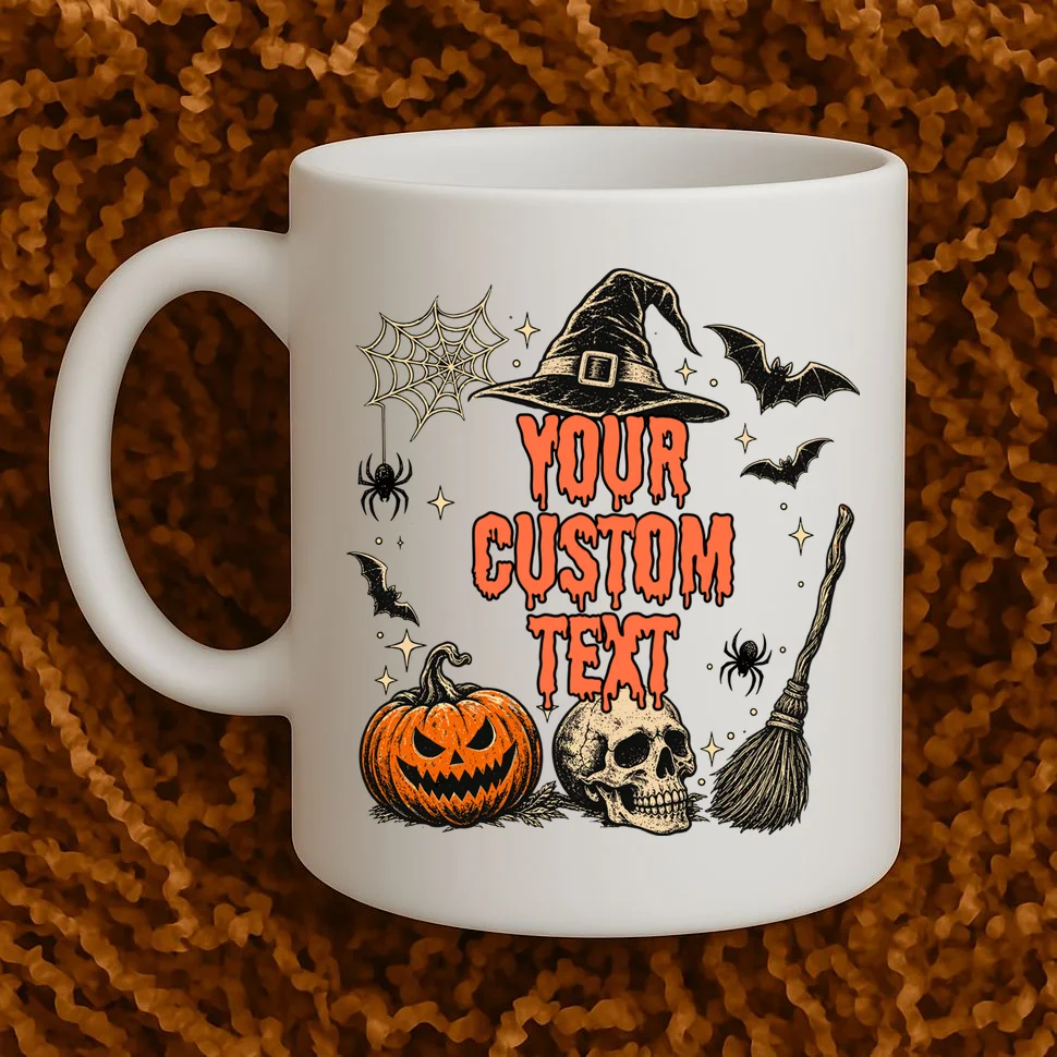 Custom Personalized Halloween Shirt - Matching Halloween Tee Mug - Front 1