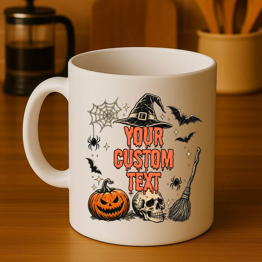 Custom Personalized Halloween Shirt - Matching Halloween Tee Mug - Front 3