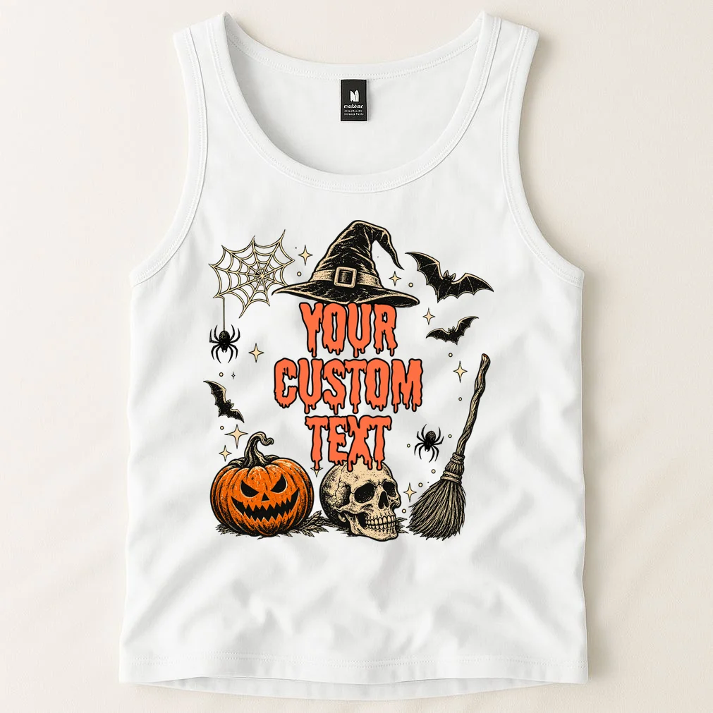 Custom Personalized Halloween Shirt - Matching Halloween Tee Men's Tank Top - Front 1