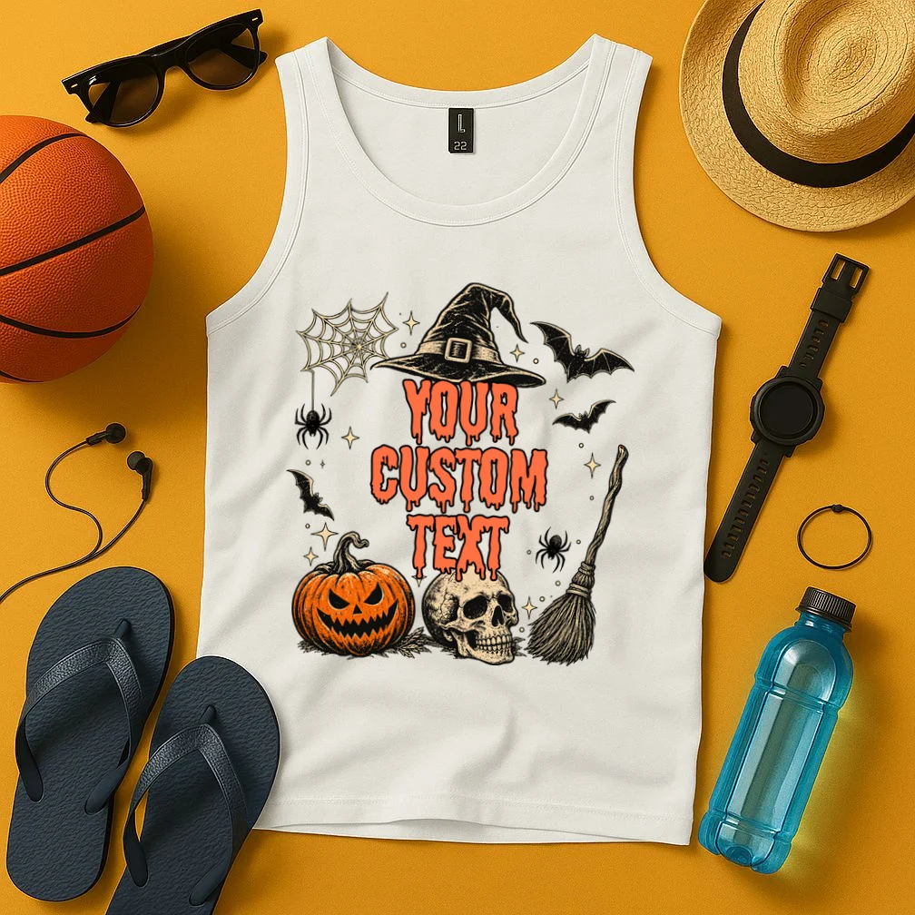 Custom Personalized Halloween Shirt - Matching Halloween Tee Men's Tank Top - Front 3