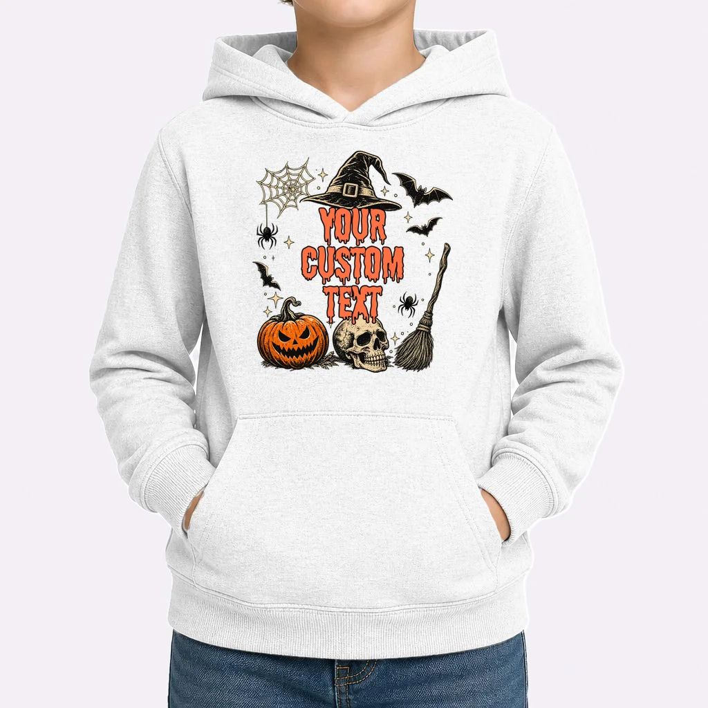 Custom Personalized Halloween Shirt - Matching Halloween Tee Kids Hoodie - Front 1