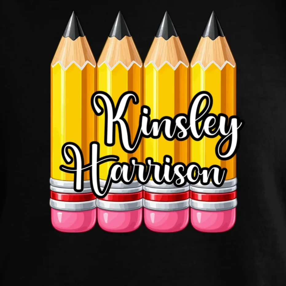 Custom Pencil Name Sticker, Personalized Back to School Name Labels for Kids T-Shirt - Front - Close-up