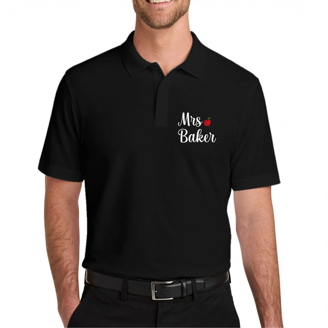 Custom Personalized Name Shirt Men's Polo - Front 1