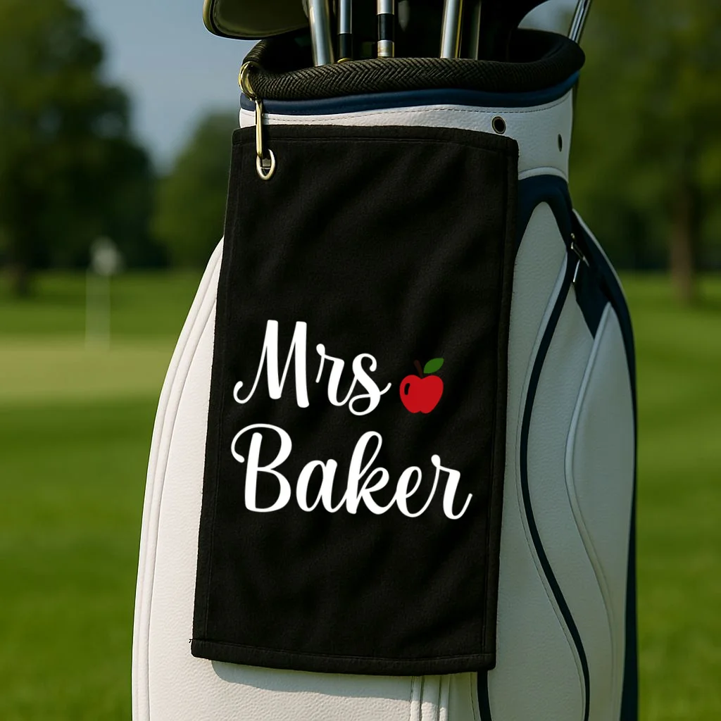Custom Personalized Name Shirt Golf Towel - Front 2