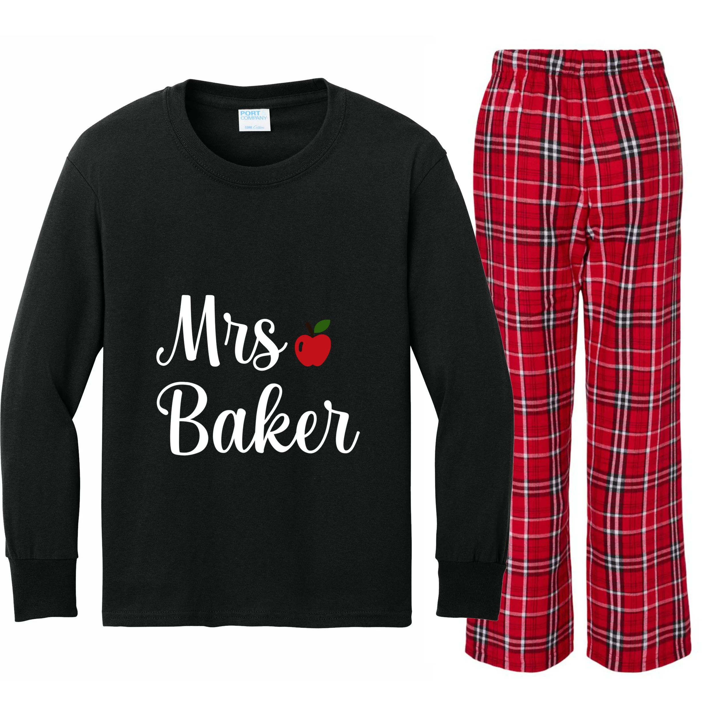 Custom Personalized Name Shirt Kids Long Sleeve Pajamas Front