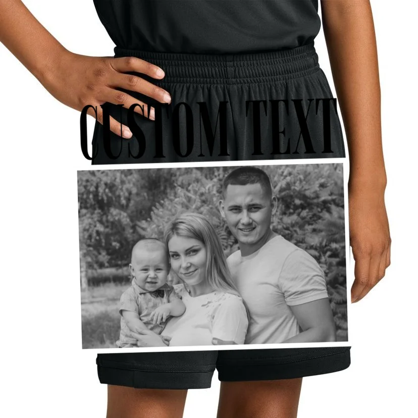 Custom Photo Personalized Portrait Kids Shorts - Front 1