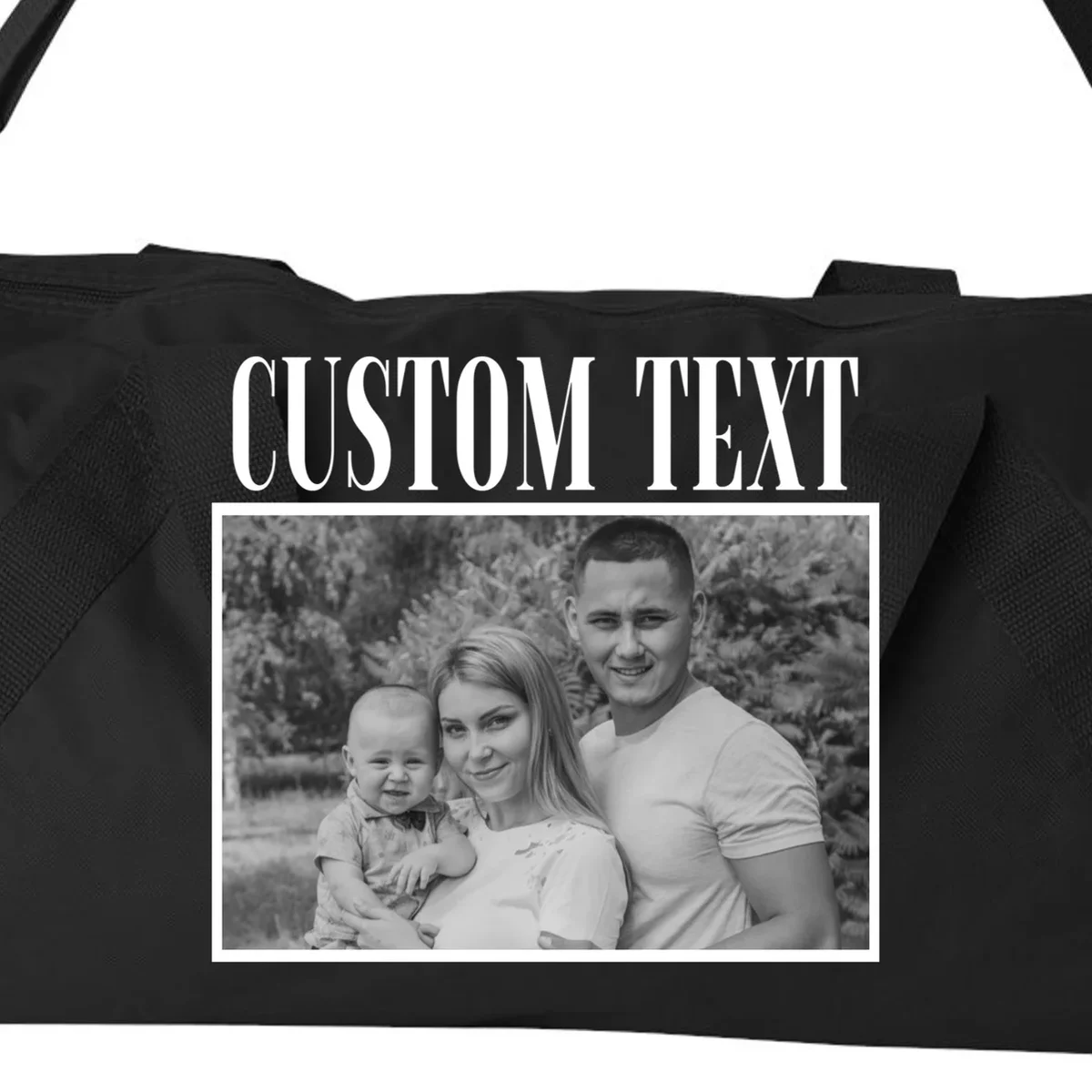 Custom Photo Personalized Portrait Duffel Bag - Front - Close-up
