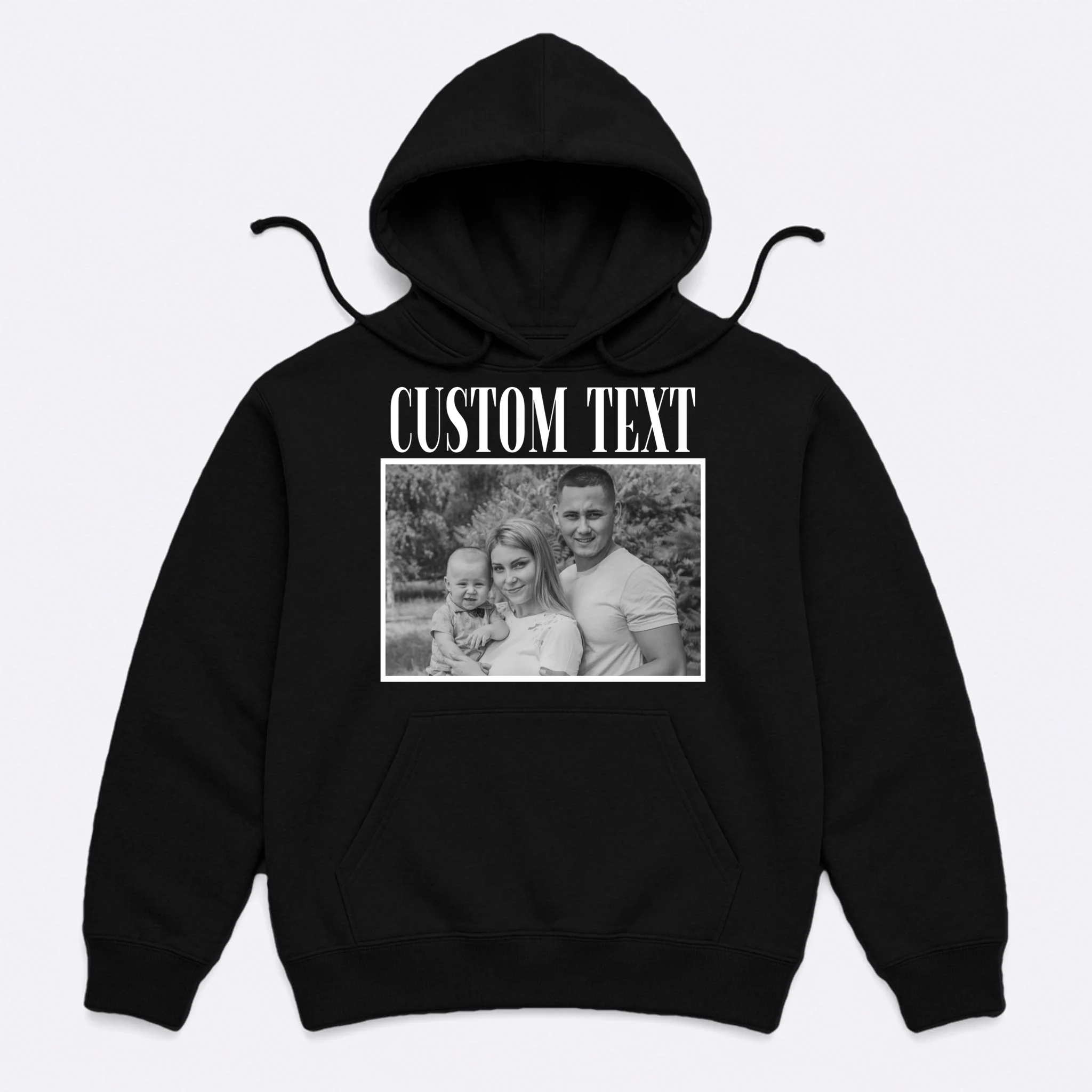 Custom Photo Personalized Portrait Men's Hoodie - Front