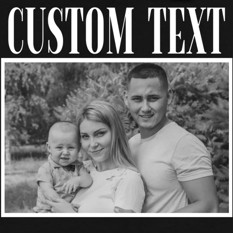 Custom Photo Personalized Portrait Men's Hoodie - Front - Close-up