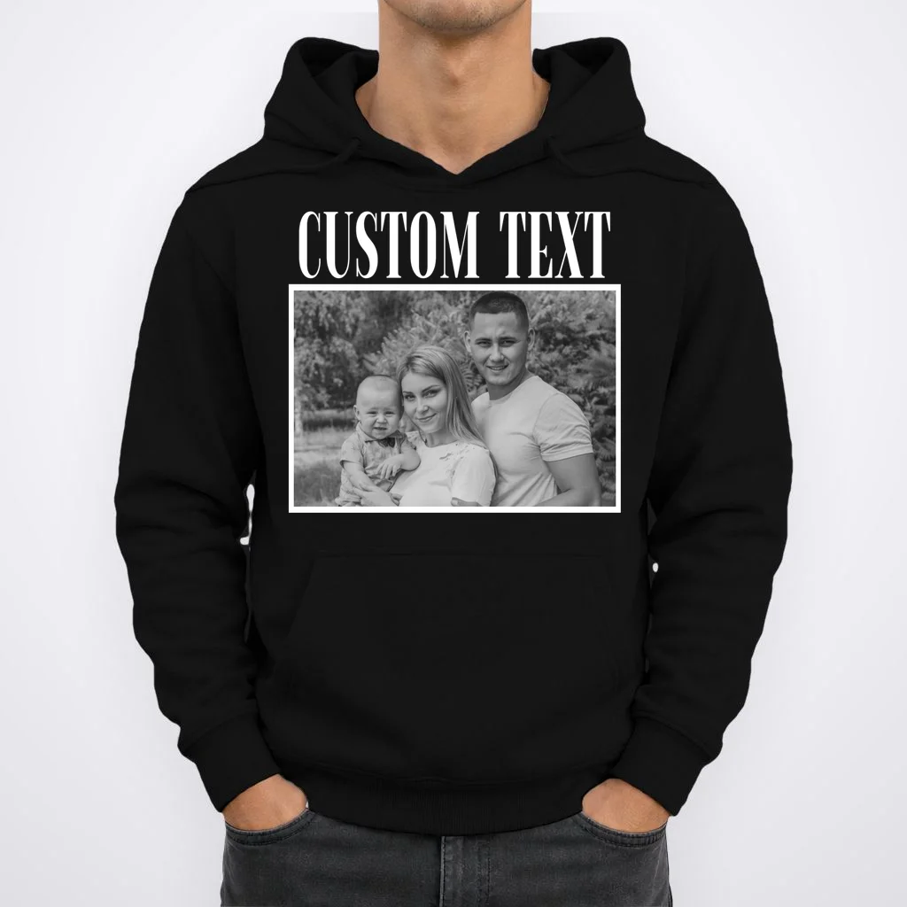 Custom Photo Personalized Portrait Hoodie - Front 1