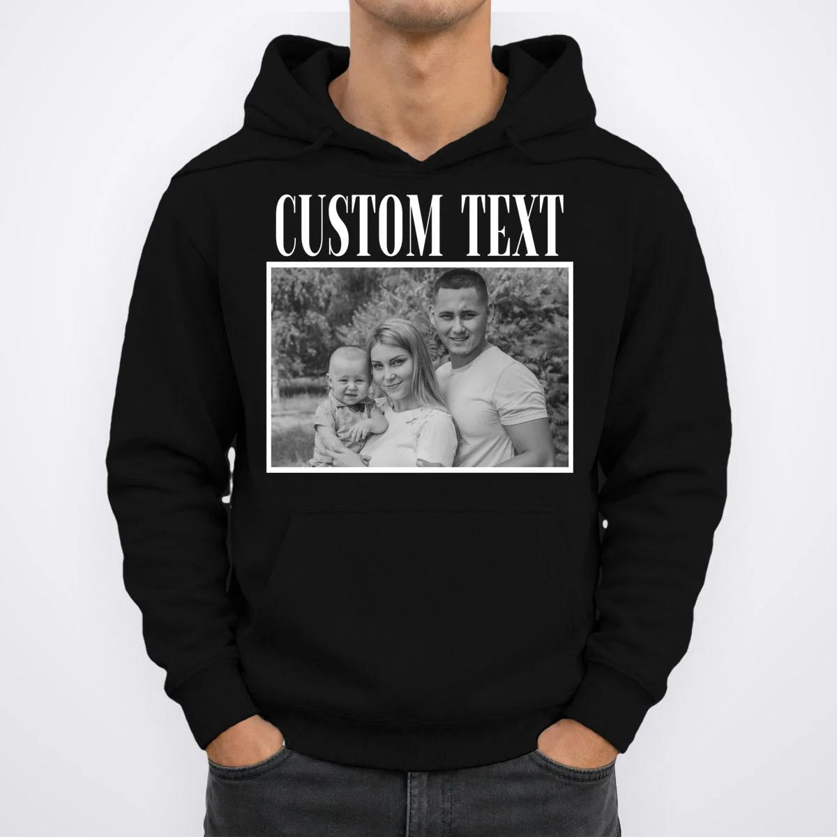 Custom Photo Personalized Portrait Hoodie - Front 1