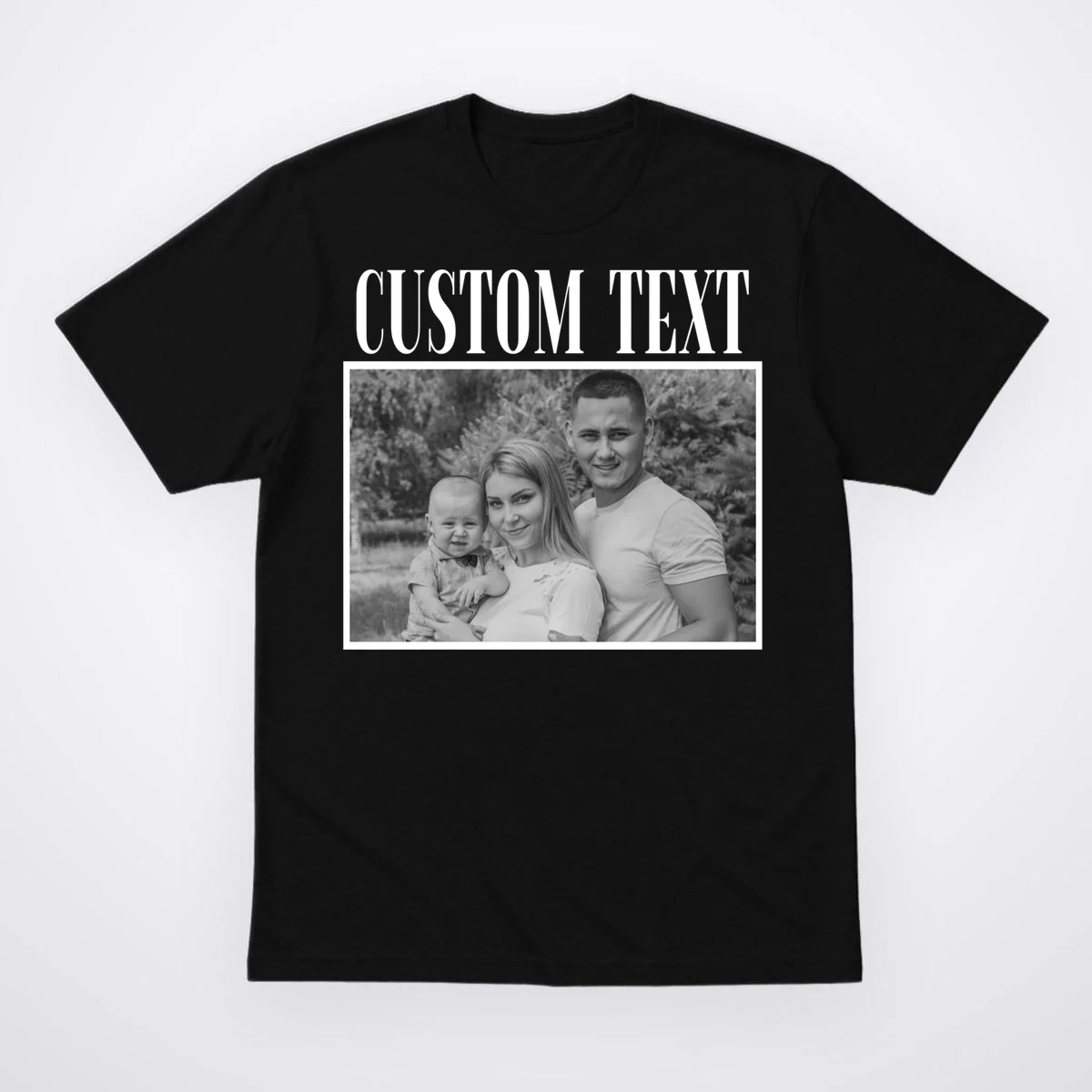 Custom Photo Personalized Portrait Men's T-Shirt - Front