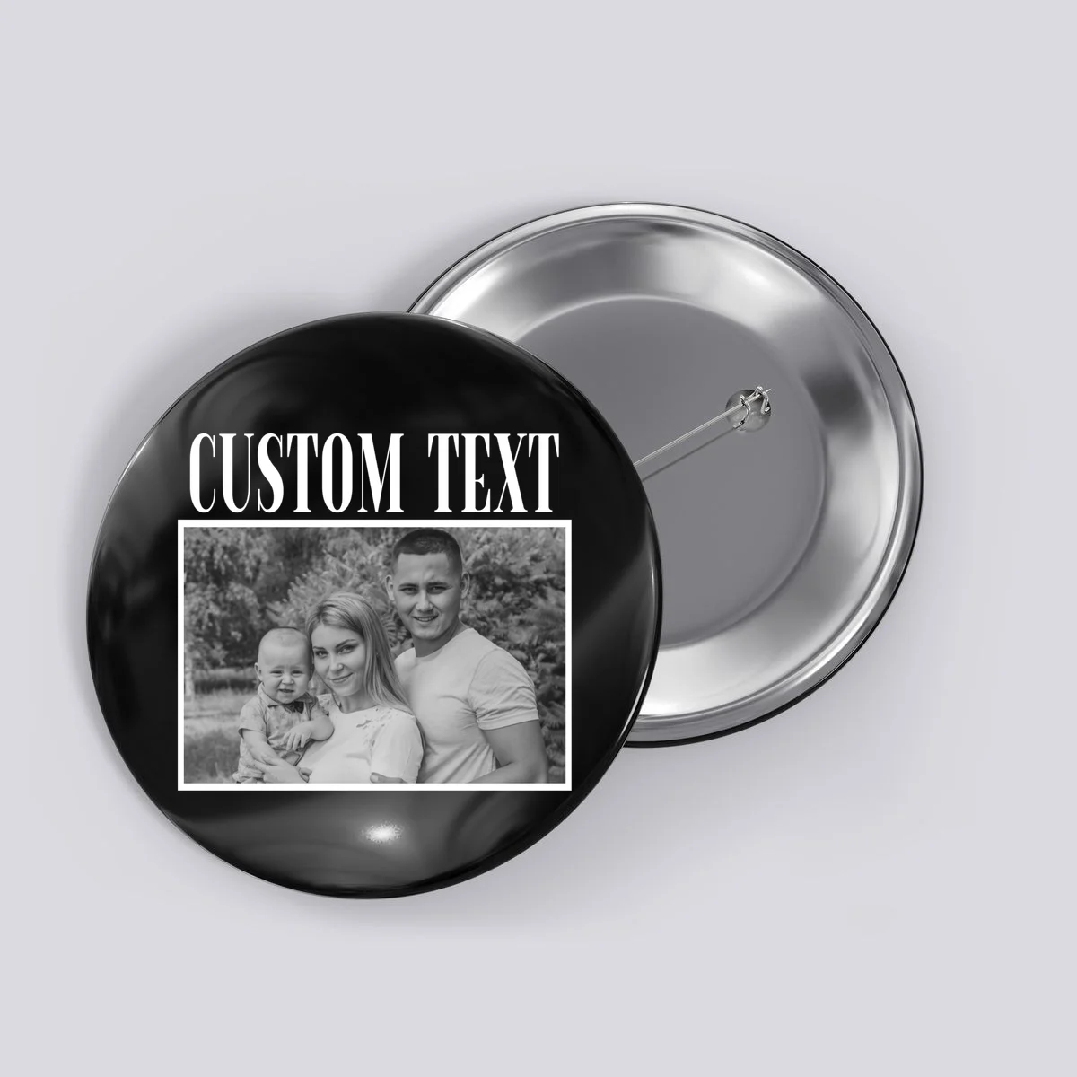 Custom Photo Personalized Portrait Button - Front