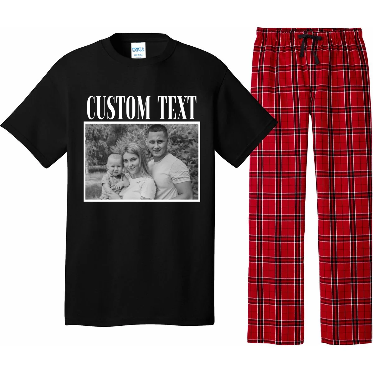 Custom Photo Personalized Portrait Pajama Set - Front