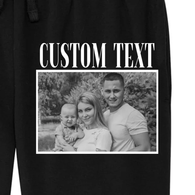 Custom Photo Personalized Portrait Women's Fleece Sweatpants - Front - Close-up