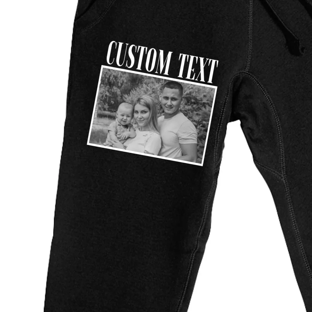 Custom Photo Personalized Portrait Men's Sweatpants - Front - Close-up