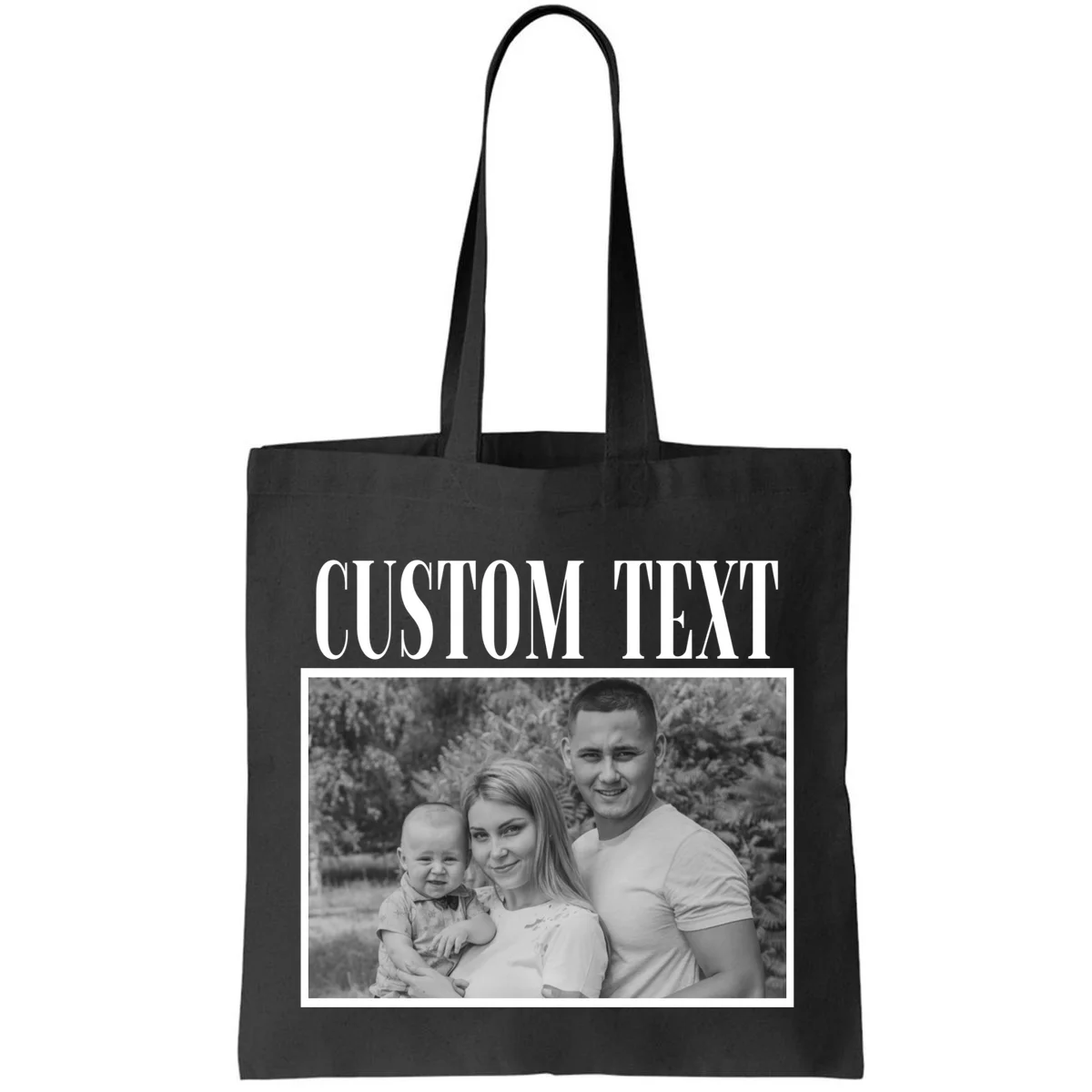 Custom Photo Personalized Portrait Tote Bag - Front