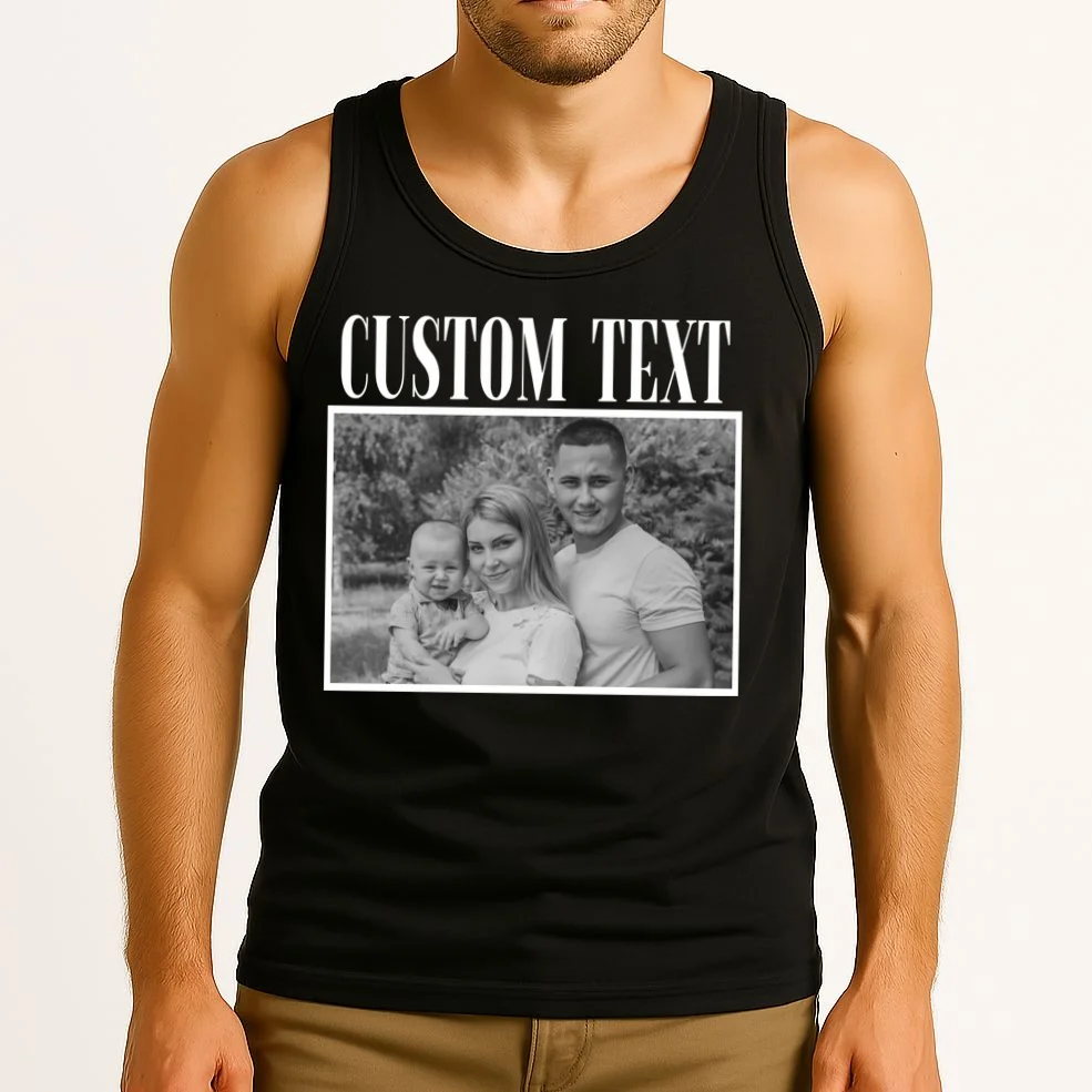 Custom Photo Personalized Portrait Tank Top - Front 2