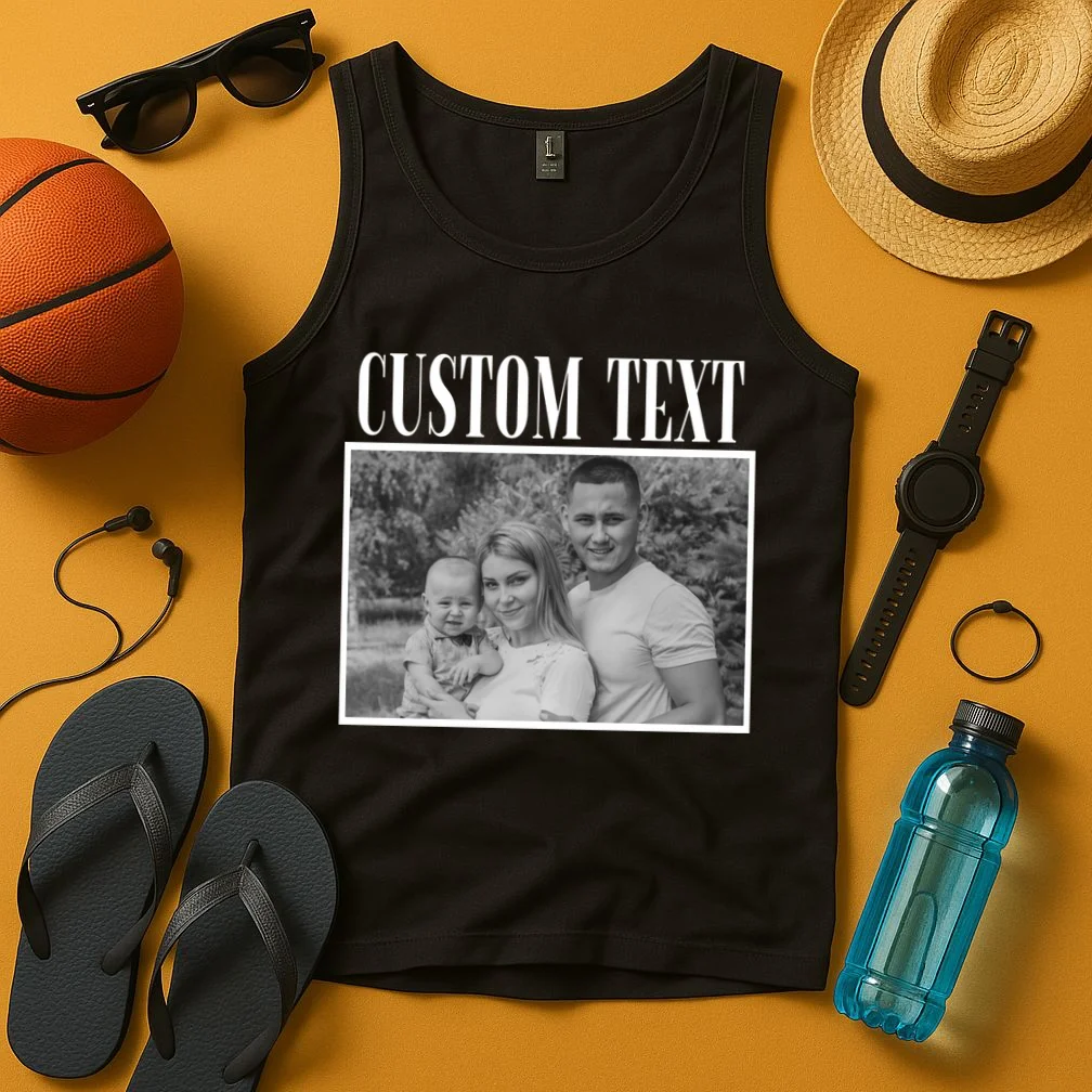 Custom Photo Personalized Portrait Tank Top - Front 3