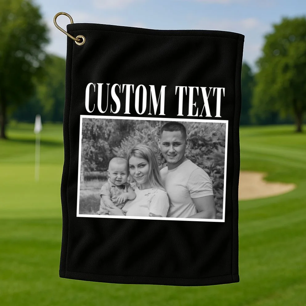 Custom Photo Personalized Portrait Golf Towel - Front 1