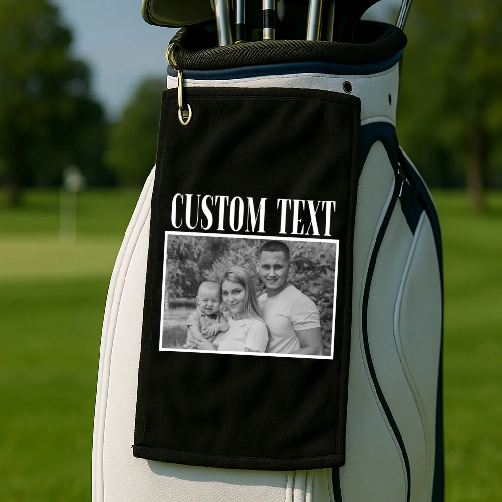 Custom Photo Personalized Portrait Golf Towel - Front 2