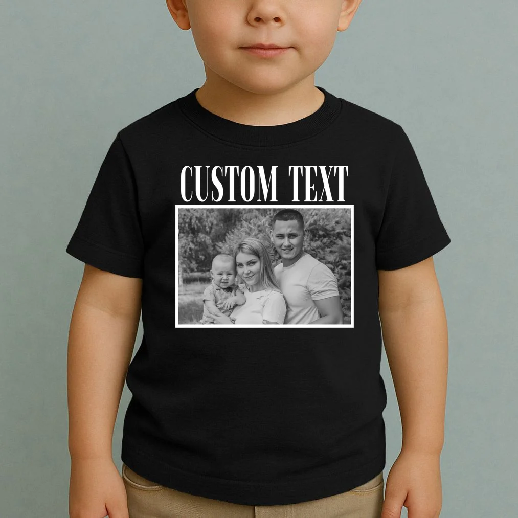 Custom Photo Personalized Portrait Toddler T-Shirt - Front 1