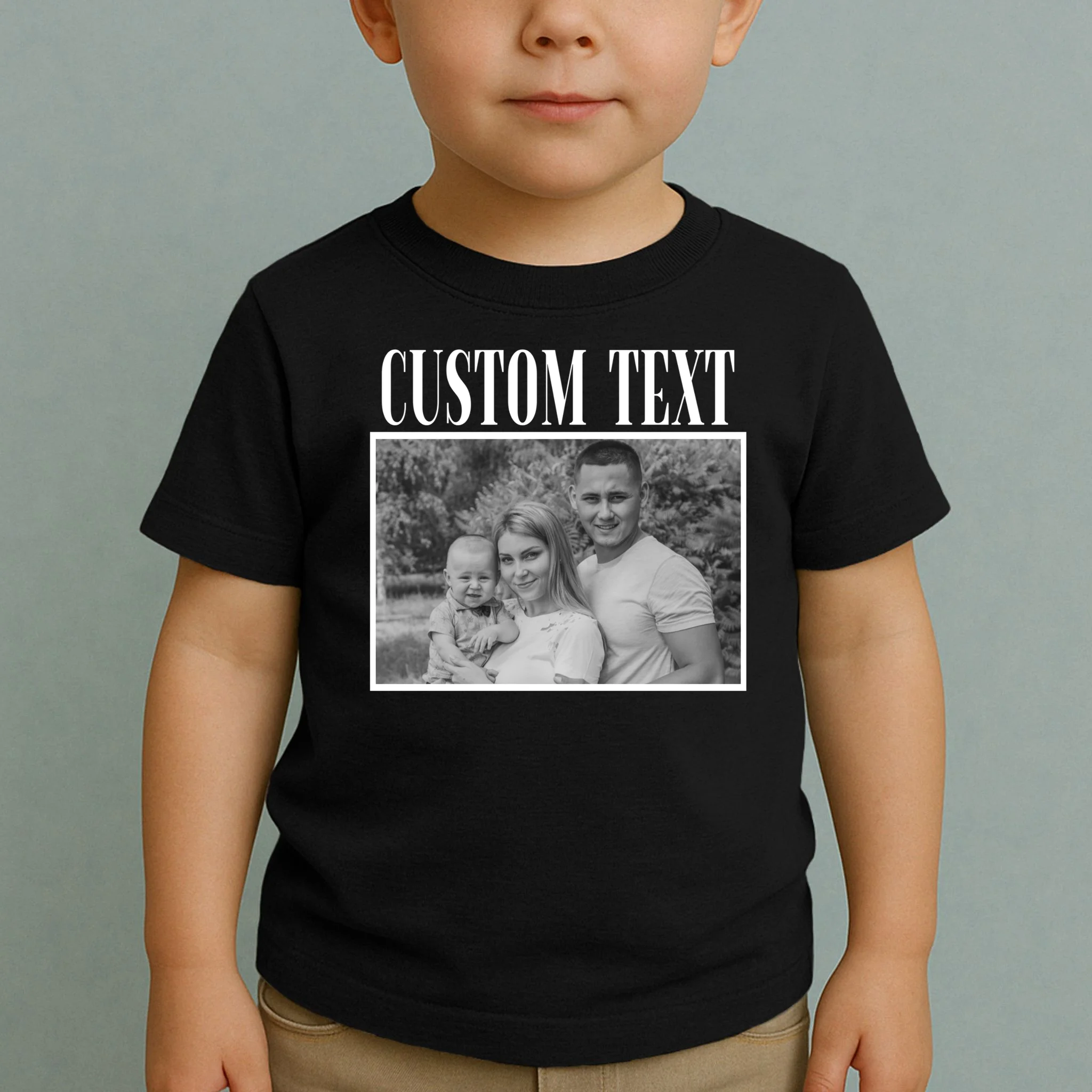 Custom Photo Personalized Portrait Toddler T-Shirt - Front 1