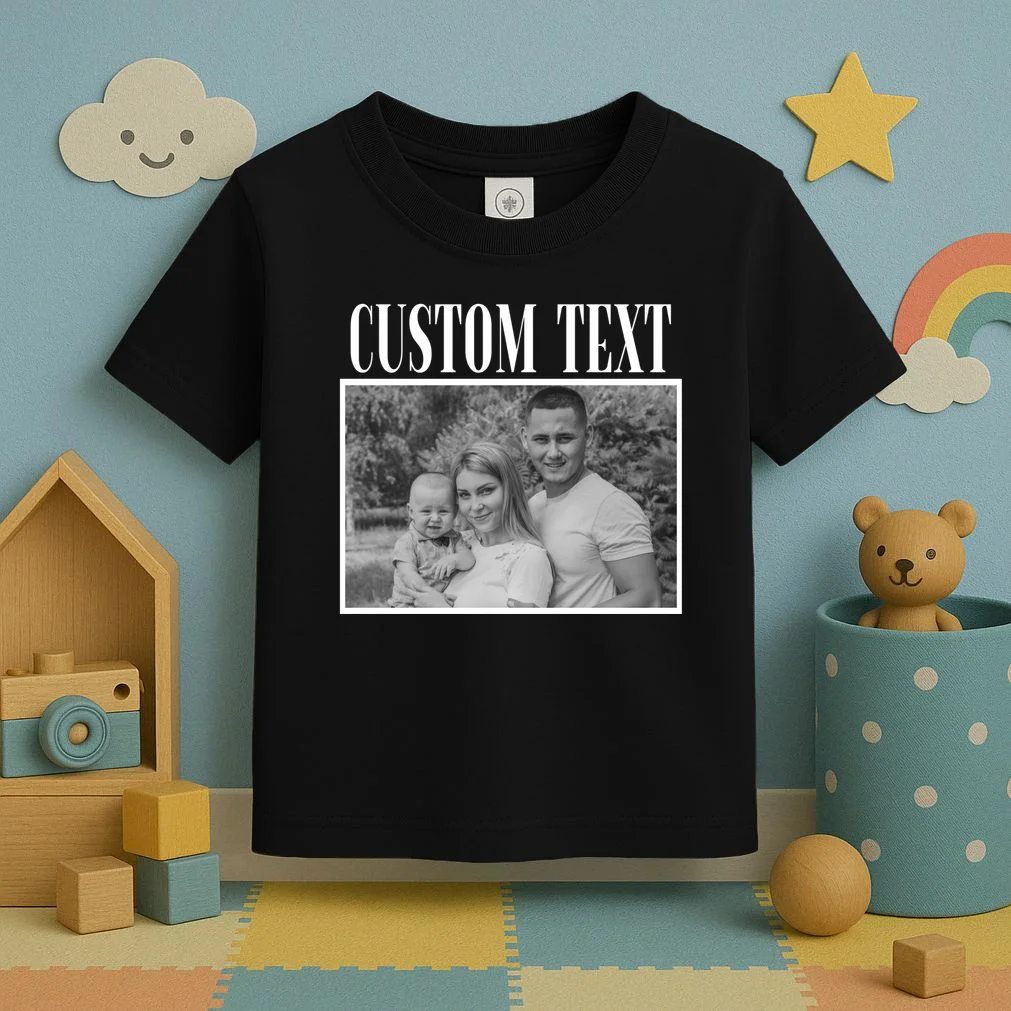 Custom Photo Personalized Portrait Toddler T-Shirt - Front 2
