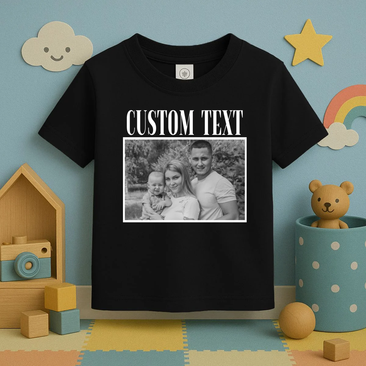 Custom Photo Personalized Portrait Toddler T-Shirt - Front 2