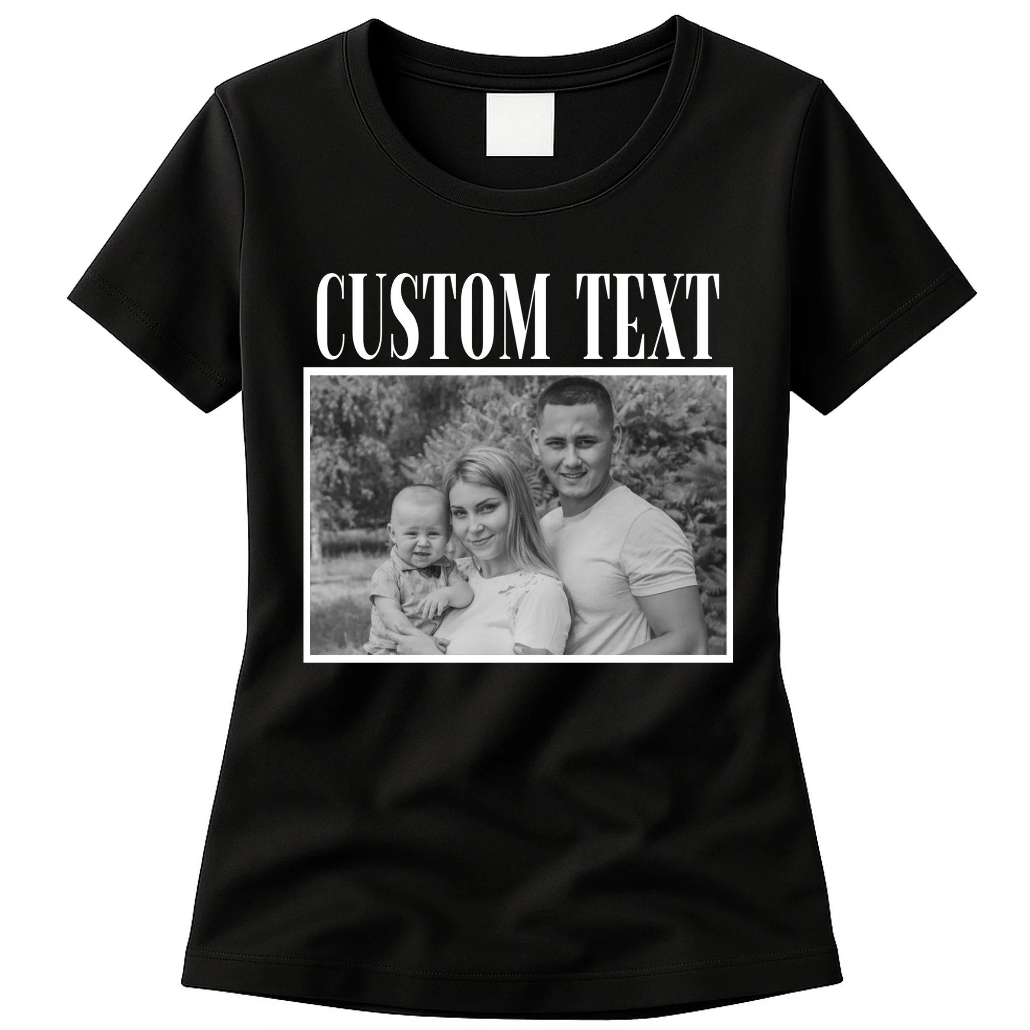 Custom Photo Personalized Portrait Women's T-Shirt - Front
