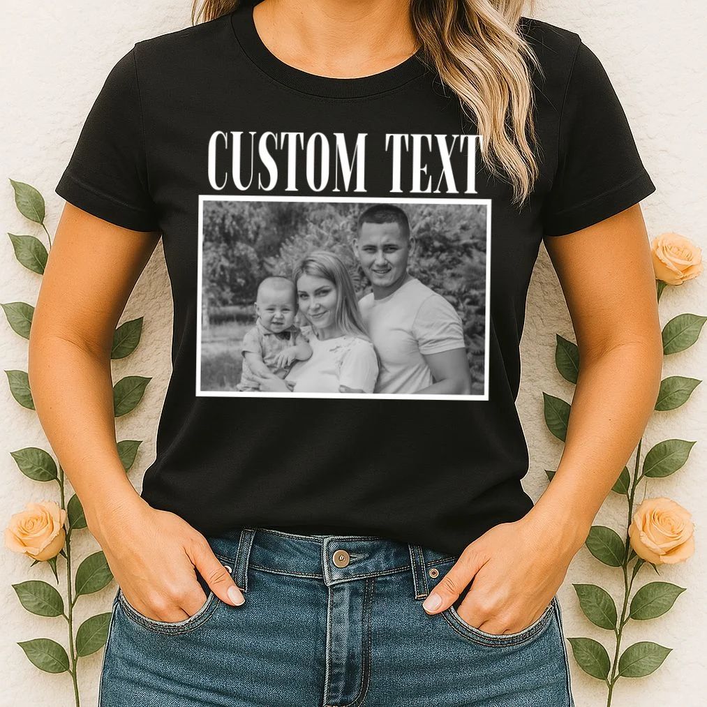 Custom Photo Personalized Portrait Women's T-Shirt - Front 1