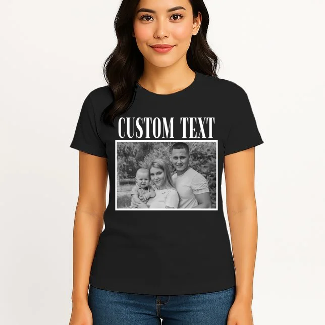 Custom Photo Personalized Portrait Women's T-Shirt - Front 3