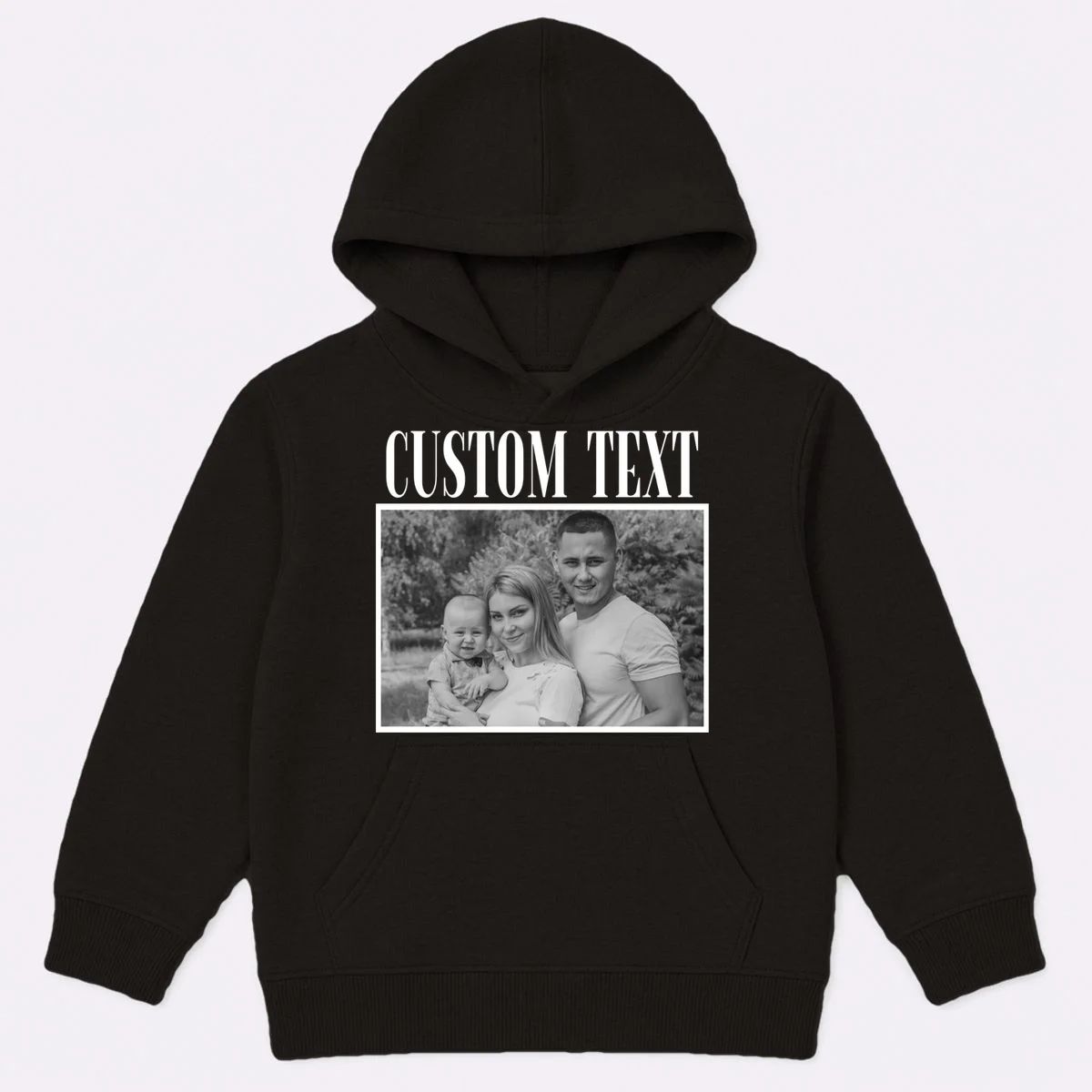 Custom Photo Personalized Portrait Kids Hoodie - Front