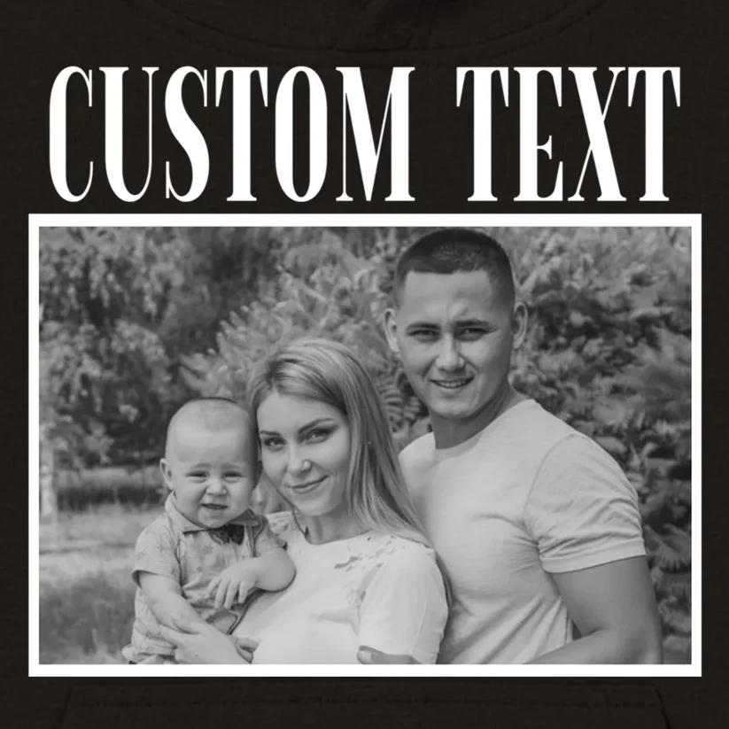 Custom Photo Personalized Portrait Kids Hoodie - Front - Close-up