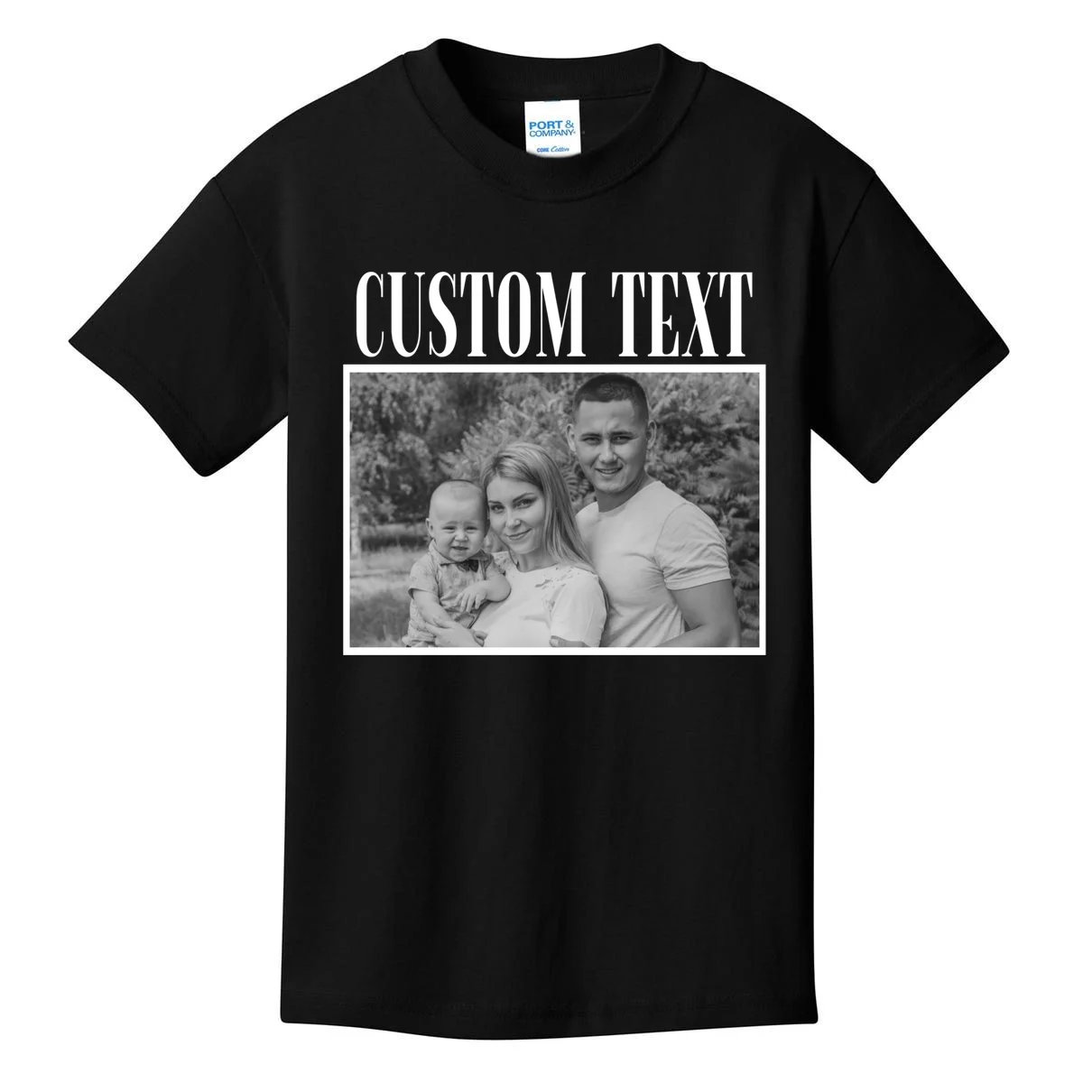 Custom Photo Personalized Portrait Kids T-Shirt - Front