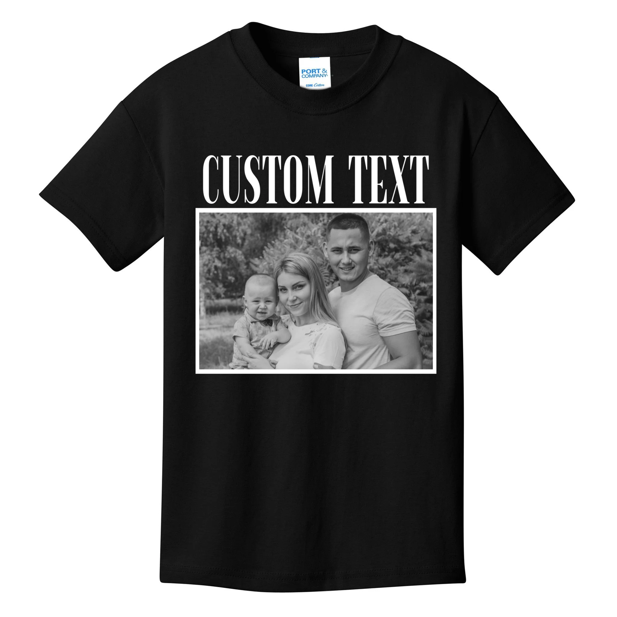 Custom Photo Personalized Portrait Kids T-Shirt - Front
