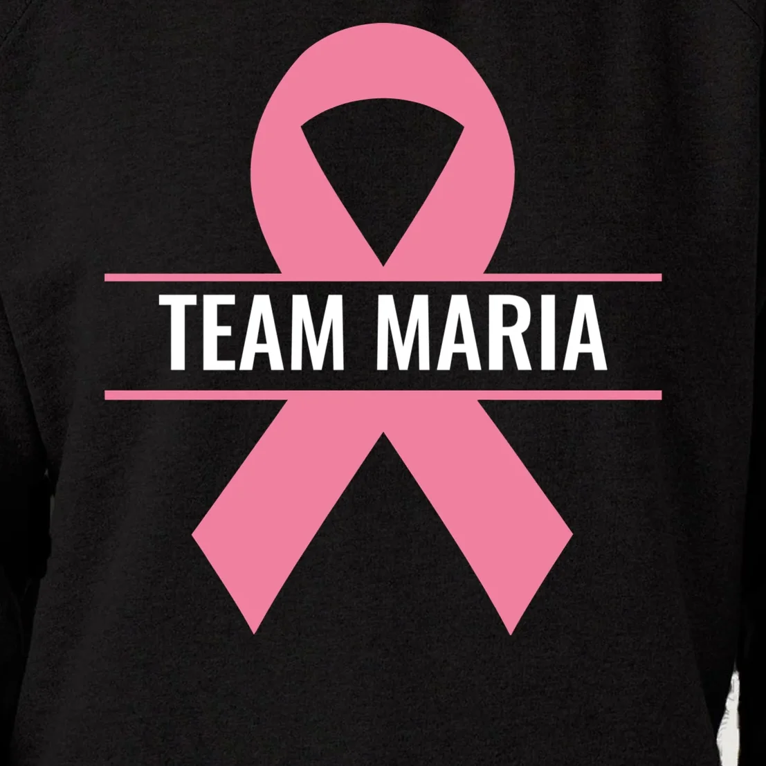 Customizable Pink Ribbon Support Women's Sweatshirt - Front - Close-up