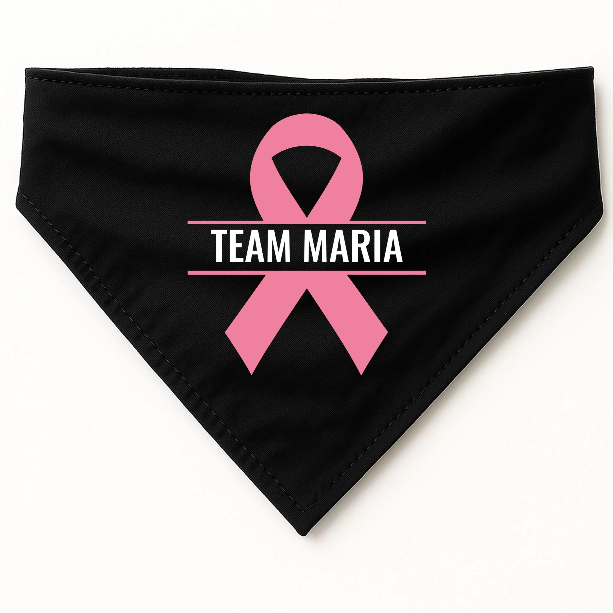Customizable Pink Ribbon Support Dog Bandana - Front