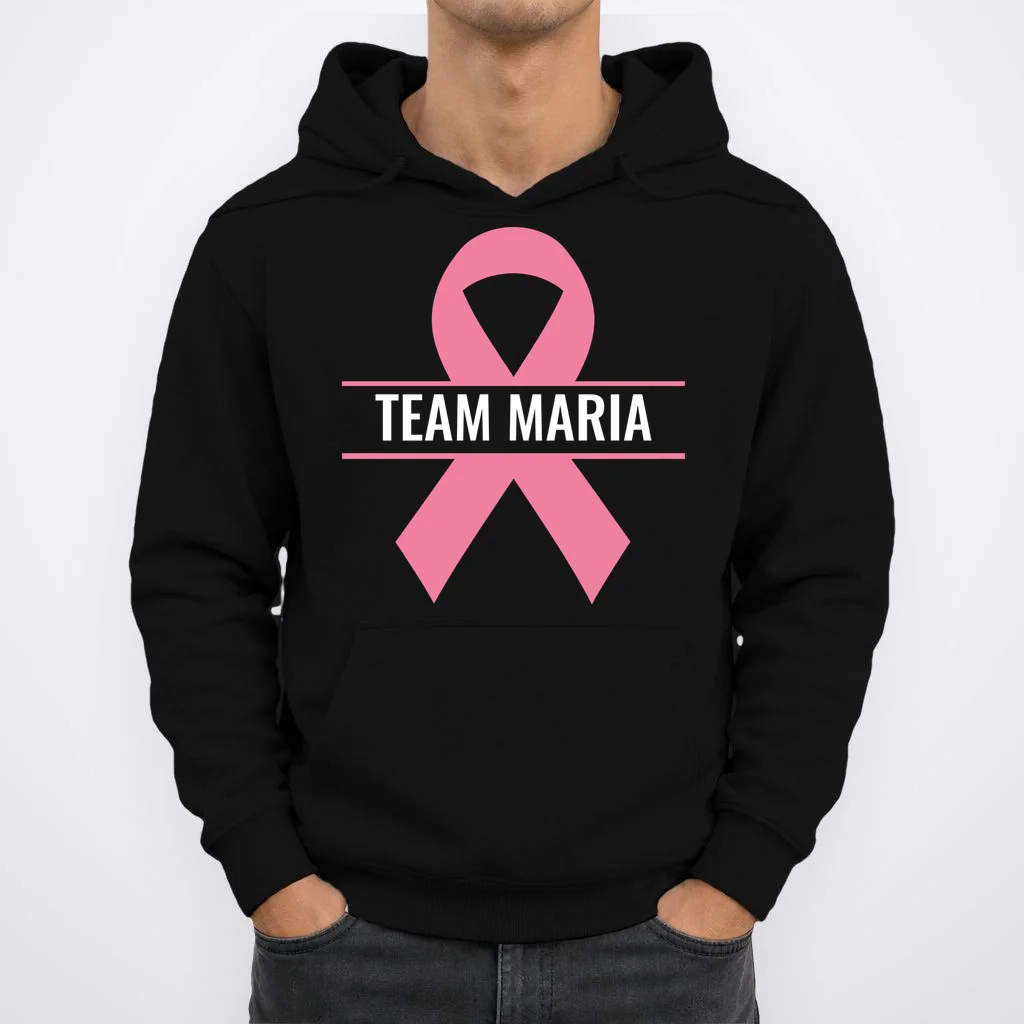 Customizable Pink Ribbon Support Hoodie - Front 1