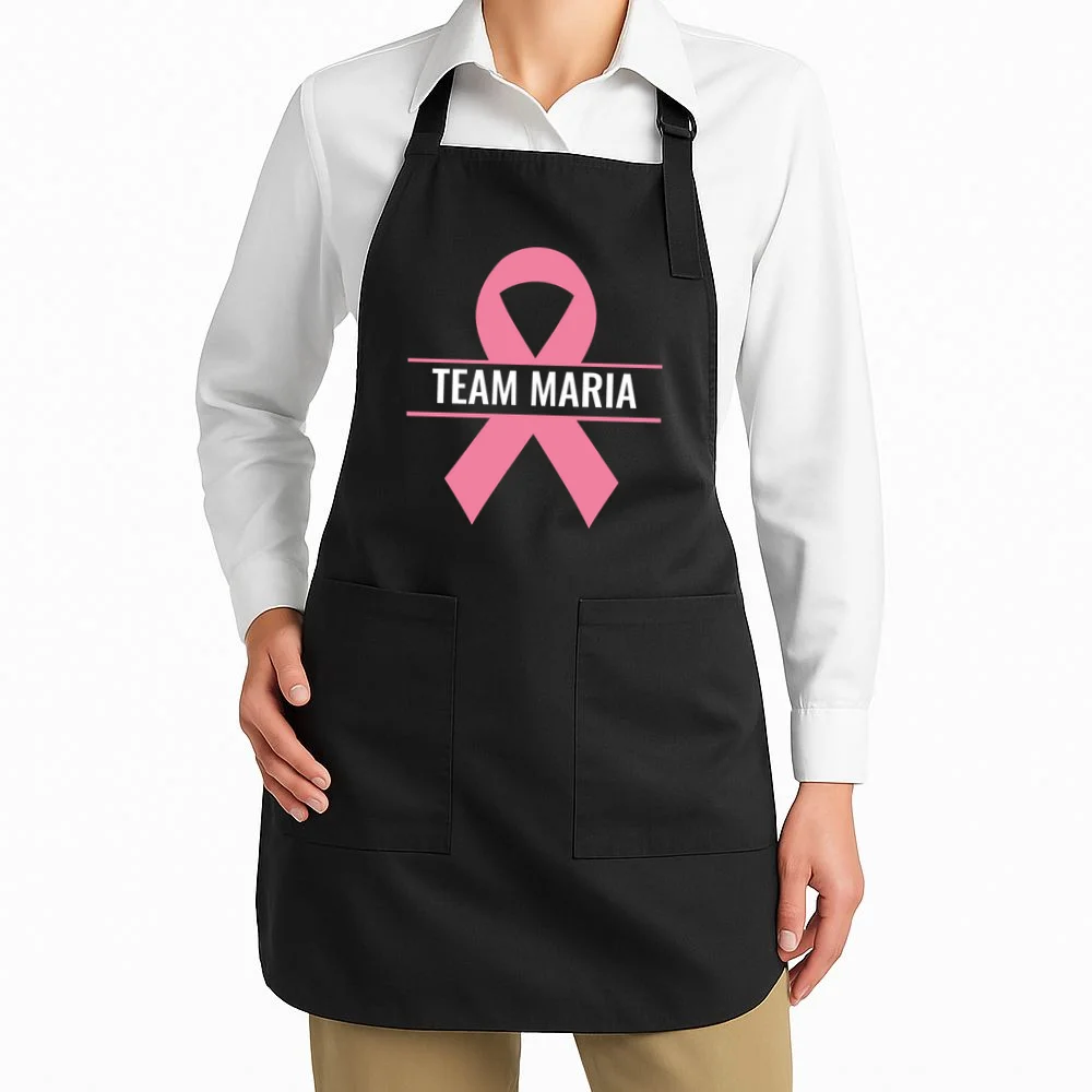 Customizable Pink Ribbon Support Apron - Front 1
