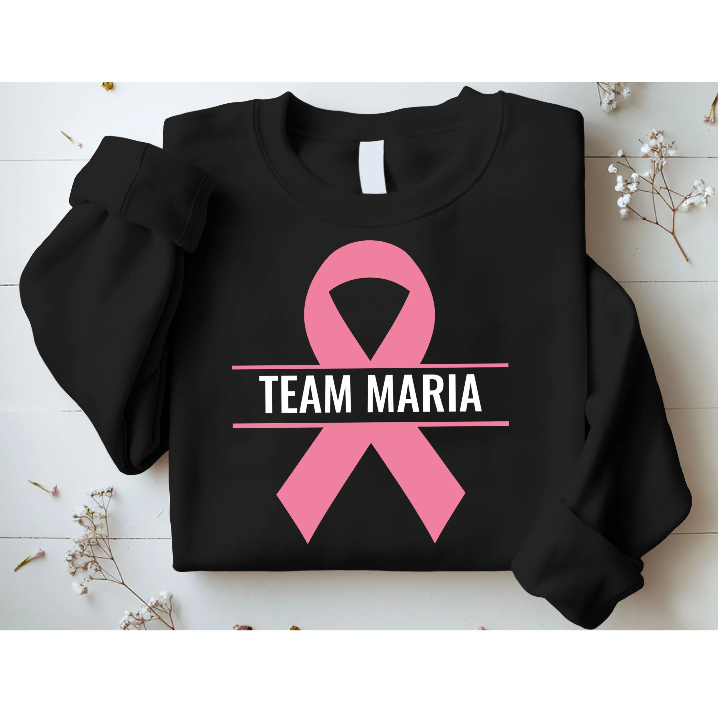 Customizable Pink Ribbon Support Sweatshirt - Front 1