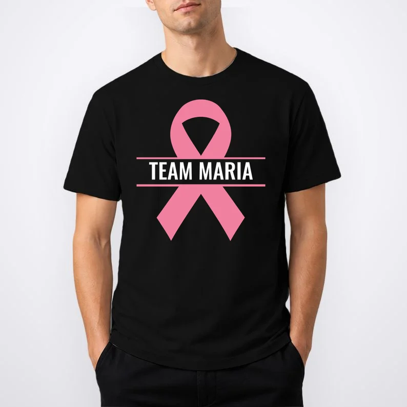 Customizable Pink Ribbon Support T-Shirt - Front 1