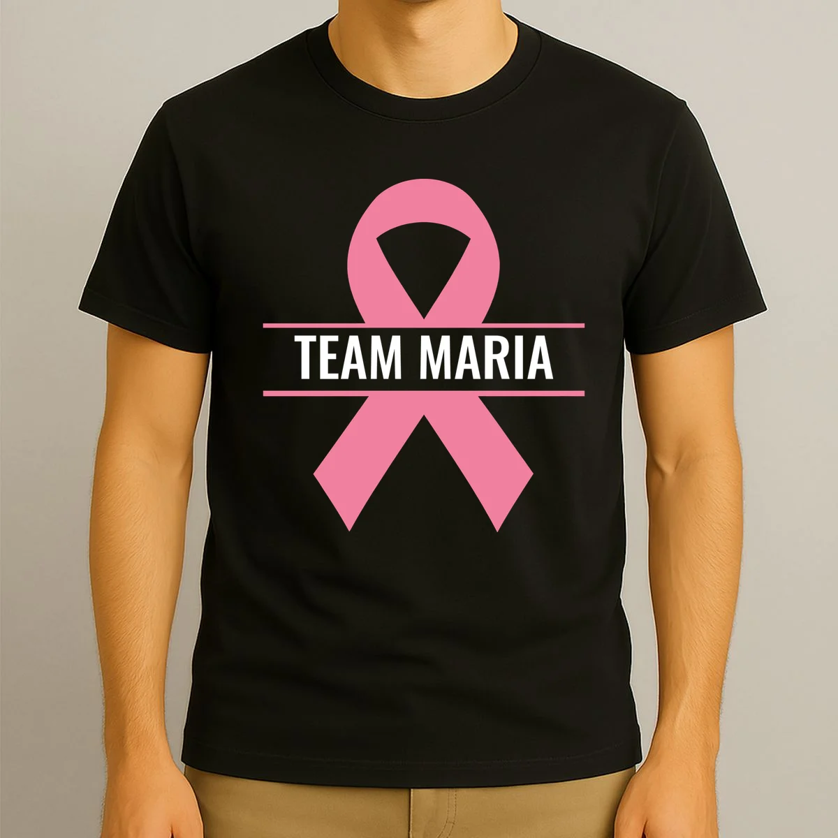 Customizable Pink Ribbon Support T-Shirt - Front 3
