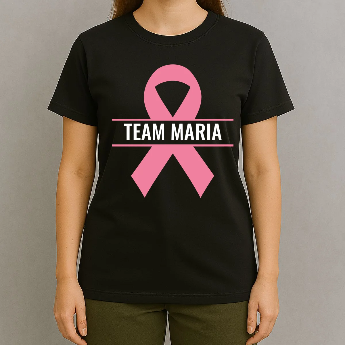Customizable Pink Ribbon Support T-Shirt - Front 4