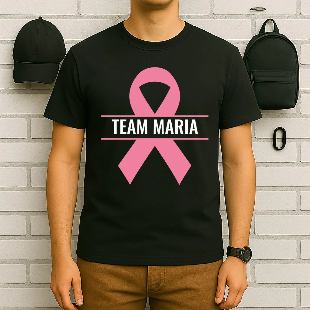 Customizable Pink Ribbon Support T-Shirt - Front 6