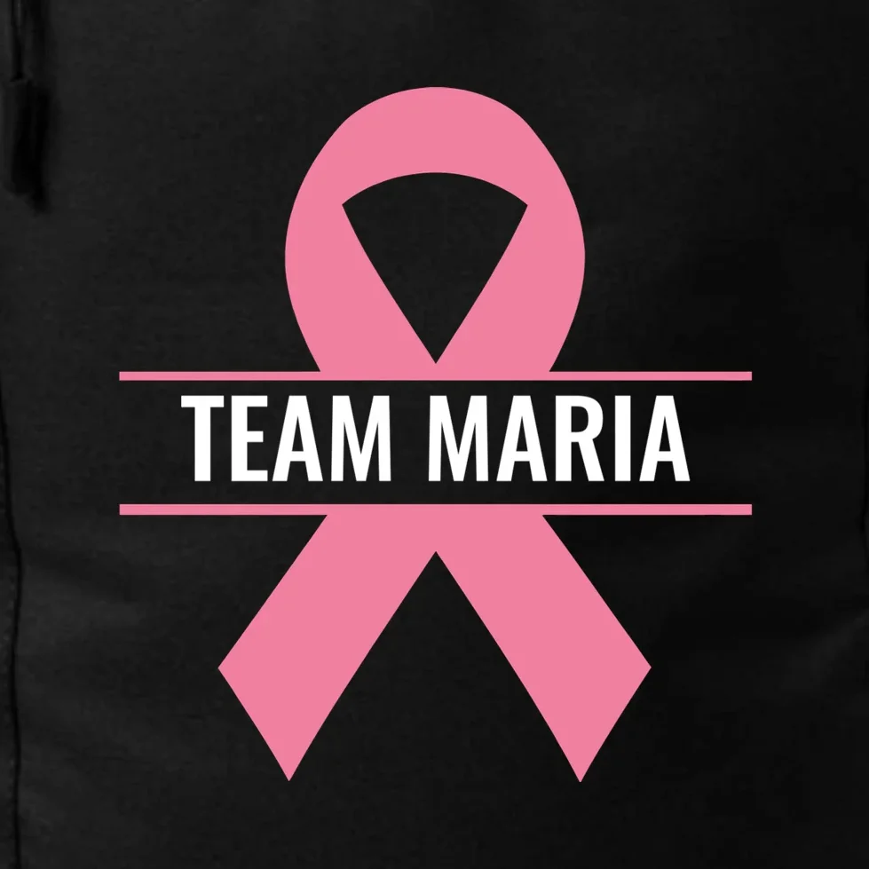 Customizable Pink Ribbon Support Backpack - Front - Close-up